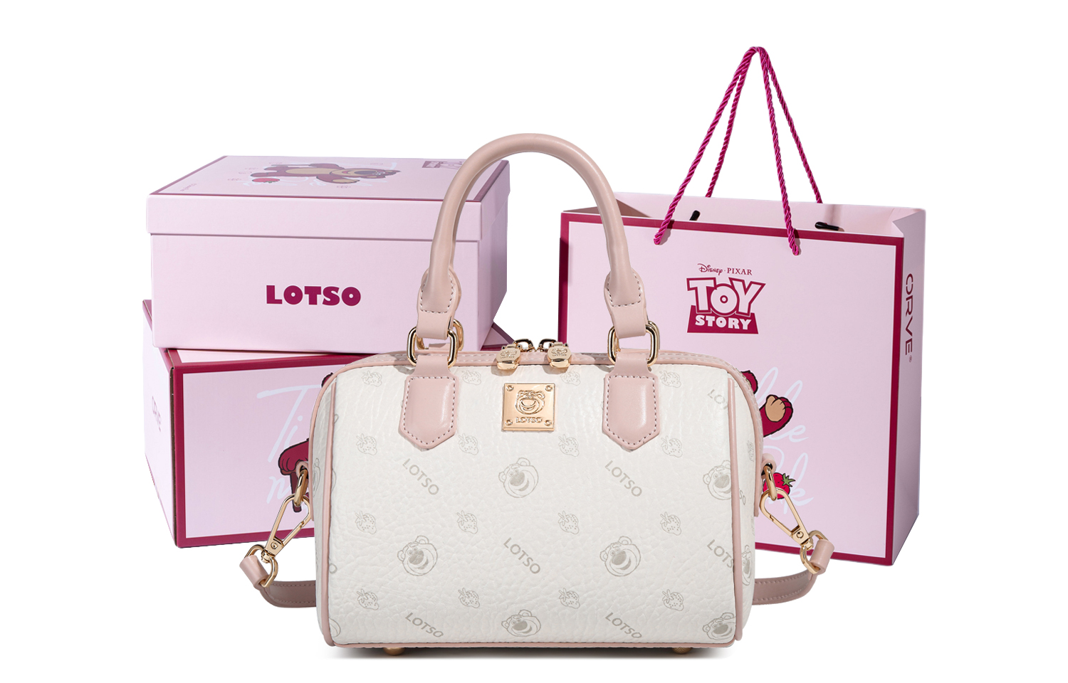 

Disney Сумка Бостон из ПВХ серии Strawberry Bear, White[Lotso Box+Shopping Bag]