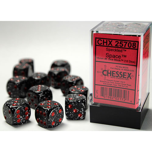 

Аксессуары Chessex Chessex 16mm d6 Set: Speckled - Space w/Red (12)