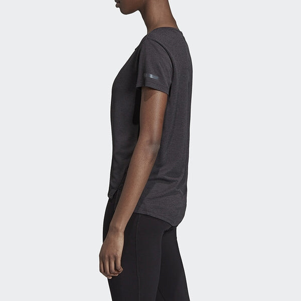Футболка training sports round neck short sleeve metallic black Adidas, черный — фото 4