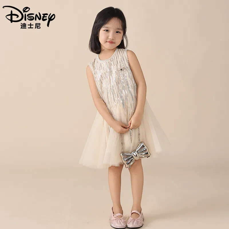 Платье детское crew neck thin mid length Disney, White — фото 4