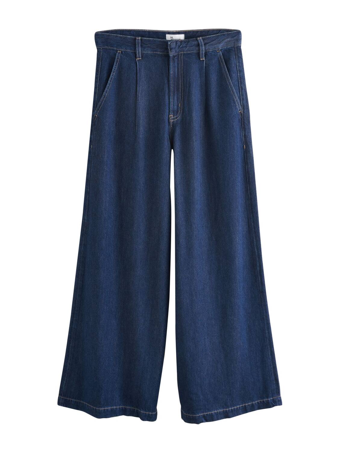 

Next Широкие брюки-джинсы в темно-синем цвете с плиссировкой