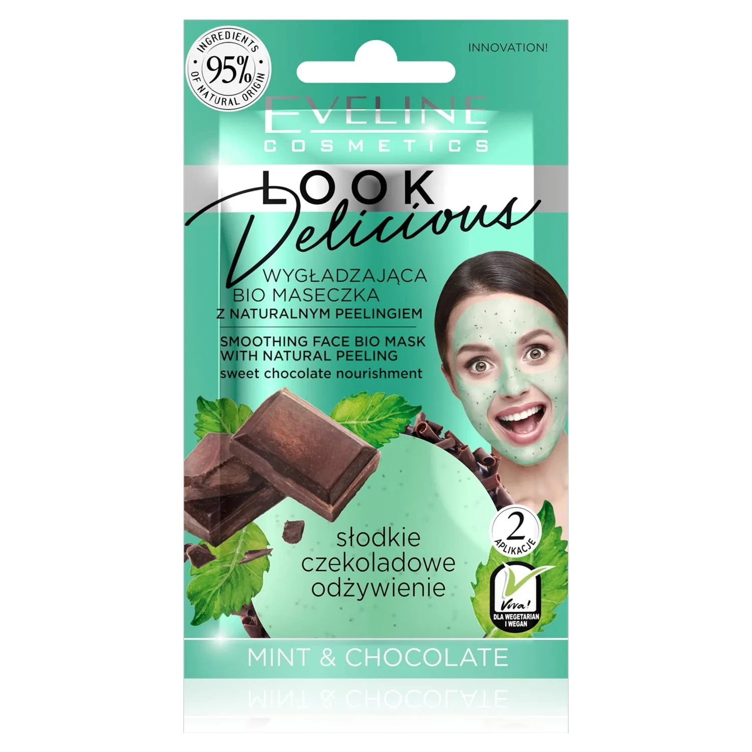 Маска для лица Eveline Cosmetics — Разглаживающая органическая с шоколадом и мятой от, 10 мл