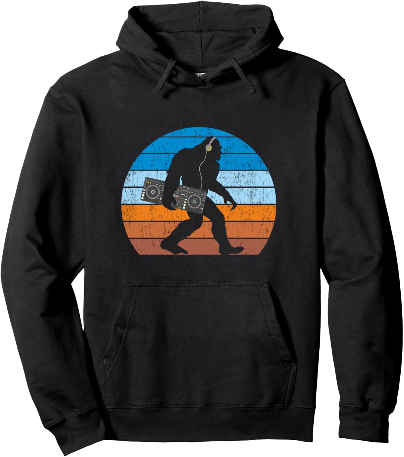 

Забавная толстовка с графическим изображением диджея Бигфута Tech Tees Dj, черный