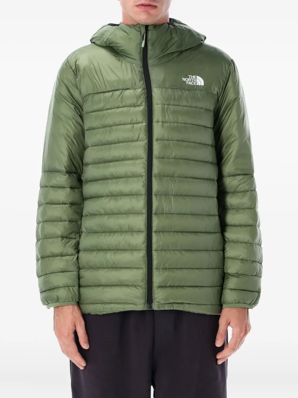 

Стеганая стеганая куртка с капюшоном The North Face, зеленый