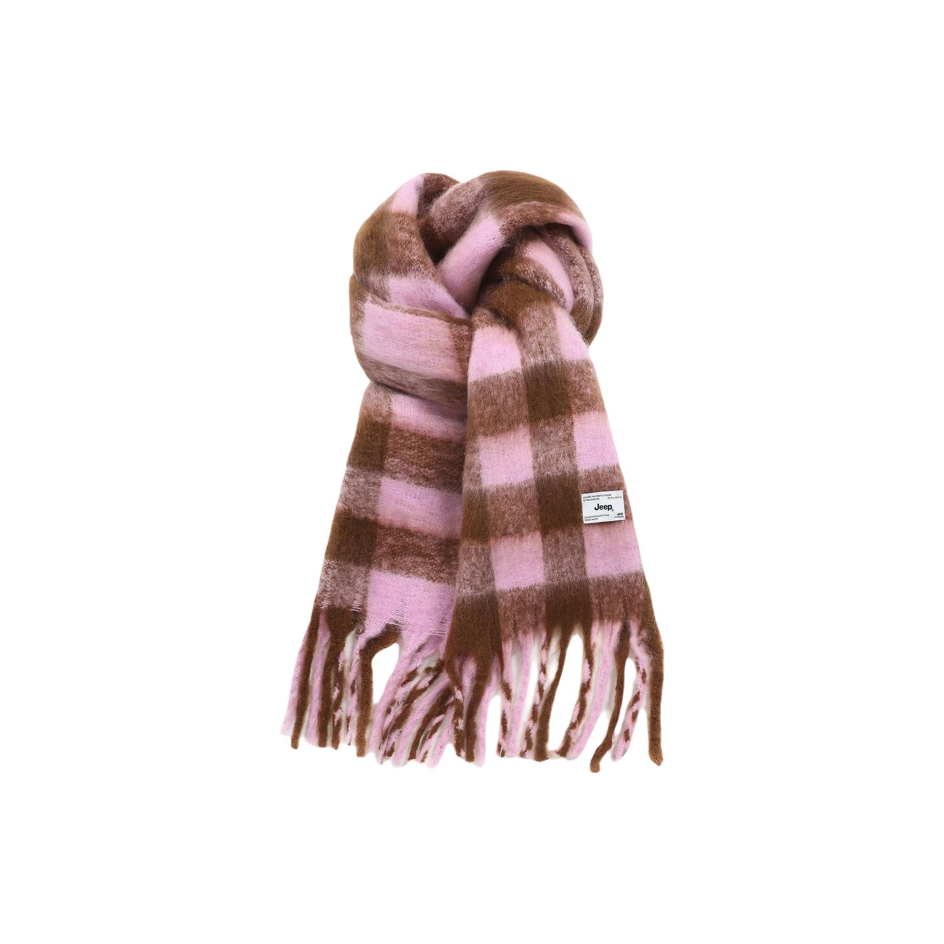 

Вязаный шарф из полиэстера, унисекс Jeep, розовый коричневый