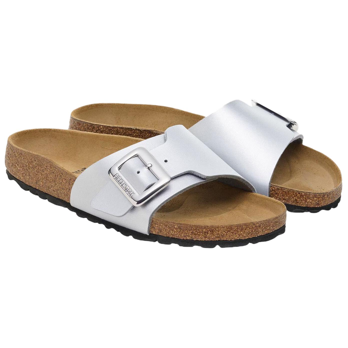 Birkenstock Каталина EVA Слайды Женские Серебристые Узкие, цвет Silver — фото 3