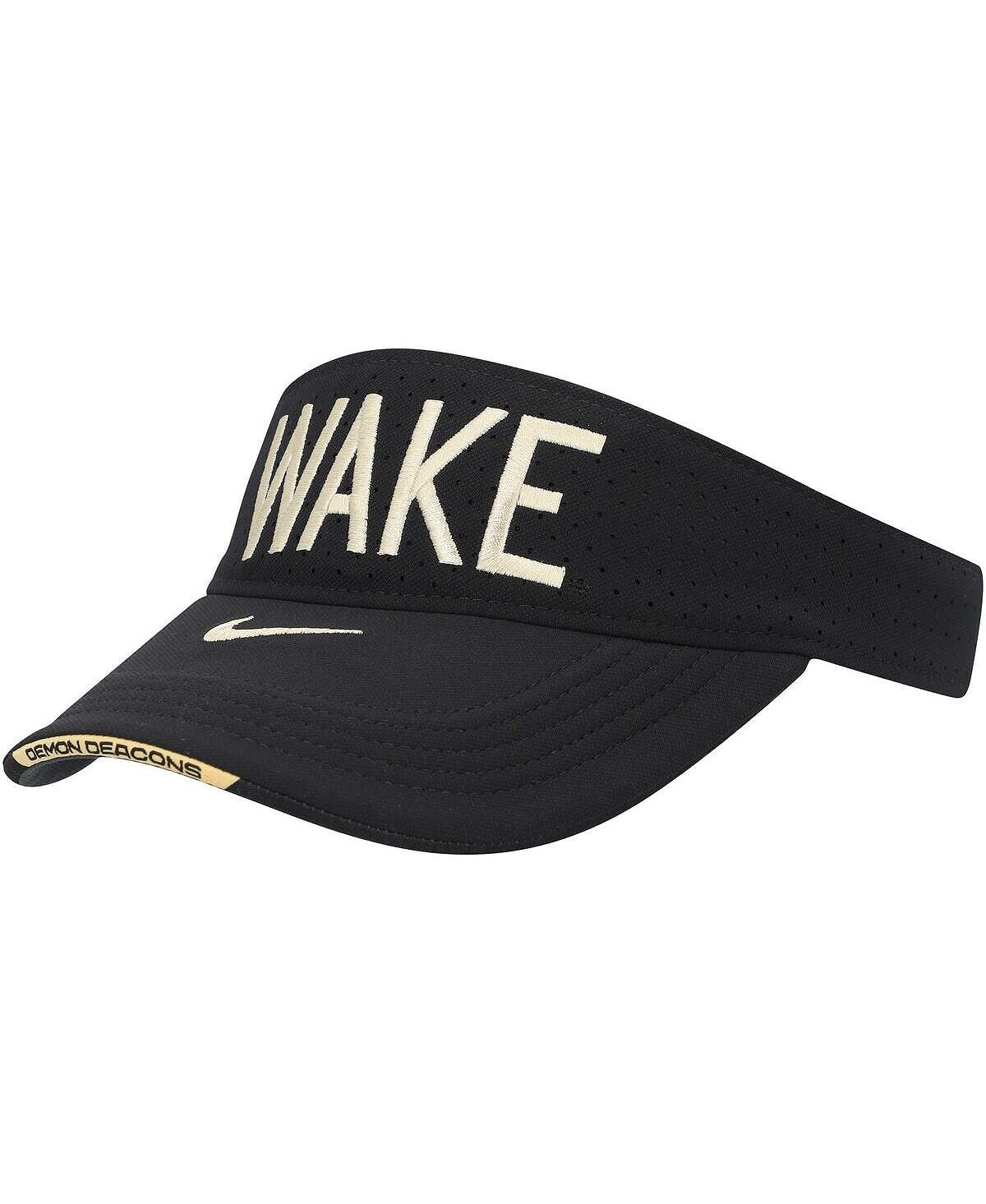 

Мужские кроссовки Black Wake Forest Demon Deacons 2023 с регулируемым козырьком Sideline Performance Nike