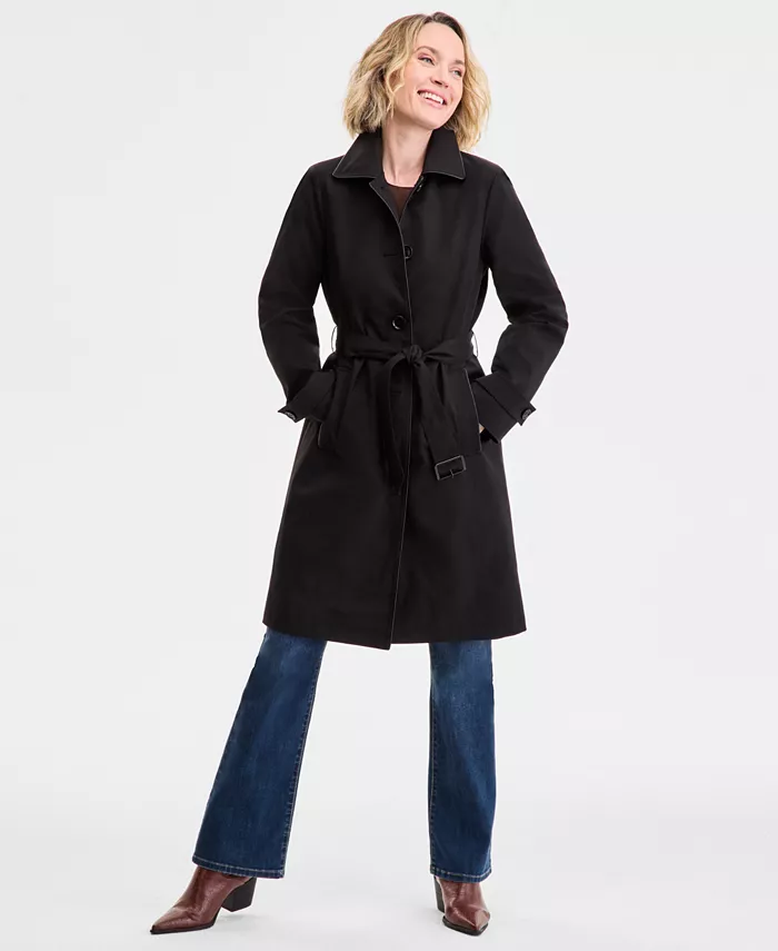 

Женский однобортный тренч с поясом, P/XXS-XXL Michael Kors, черный