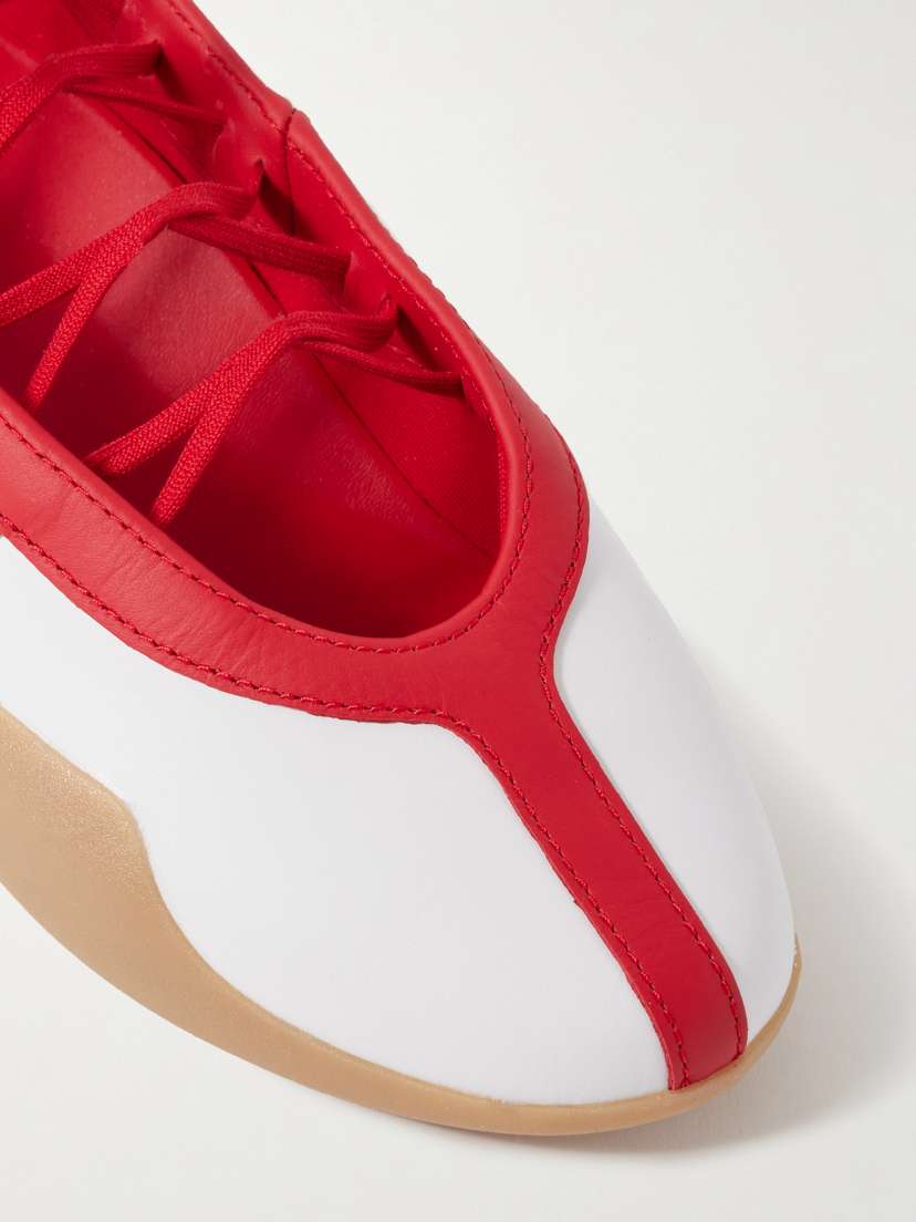Кожаные балетные кеды Taekwondo mei Adidas Originals, красный — фото 4