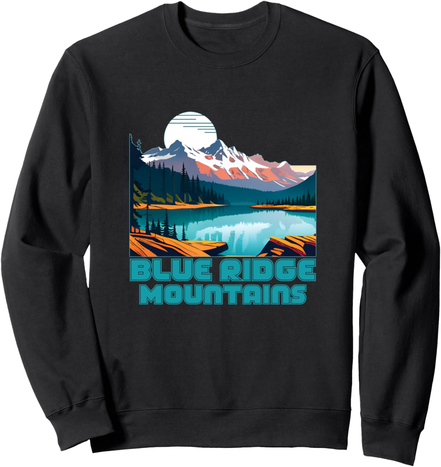 

Сувенирная одежда с изображением гор Блу-Ридж - Ретро-толстовка Blue Ridge Mountains Hiking Clothes Co., черный