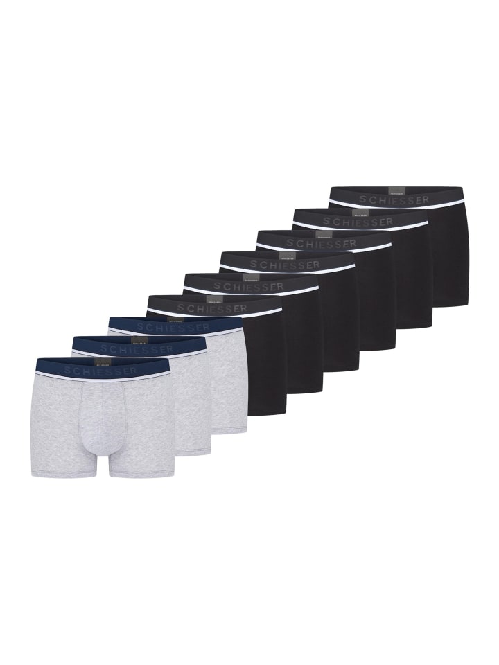 

Schiesser Ретро шорты/брюки из органического хлопка 95/5, черно-серые