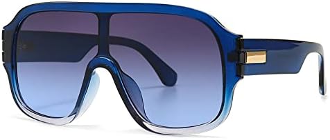 

Солнцезащитные очки большого размера с одной квадратной линзой, модель 2026 года, для мужчин и женщин, модные очки-маска с защитой от УФ-излучения UV400, винтажные очки MTZJH, C7blue