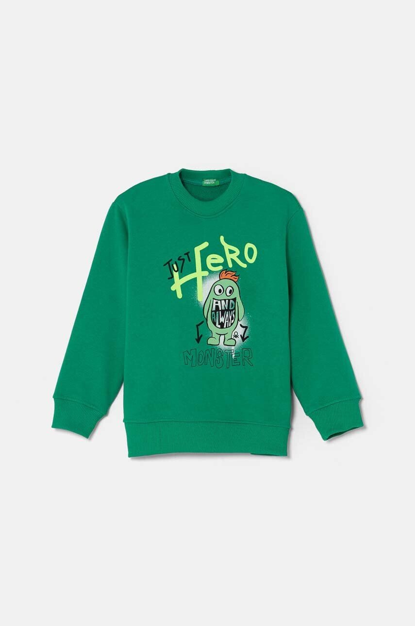 

Хлопковая толстовка United Colors of Benetton для мальчиков и девочек, зеленый