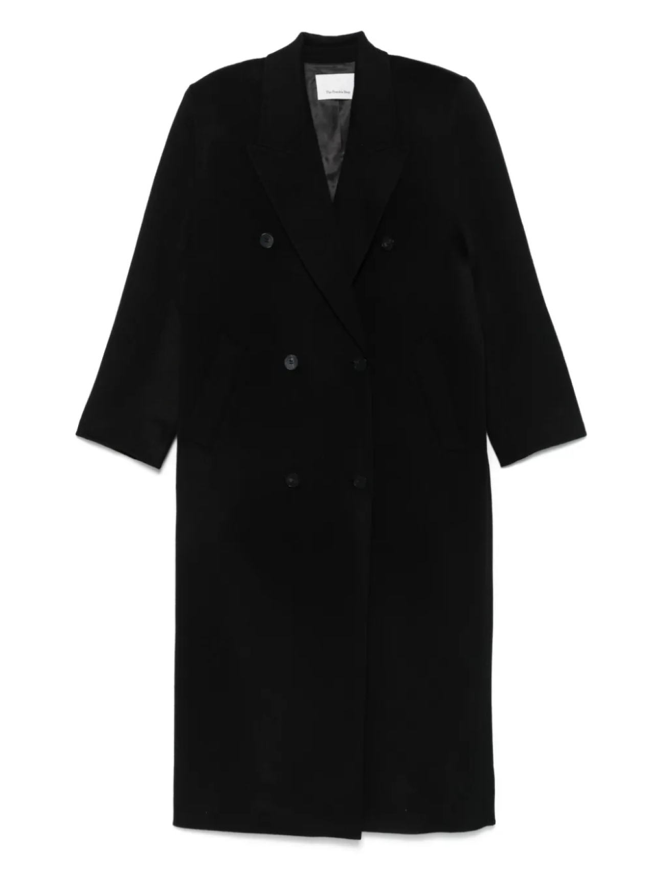 

The Frankie Shop двубортное пальто из смесовой шерсти, черный