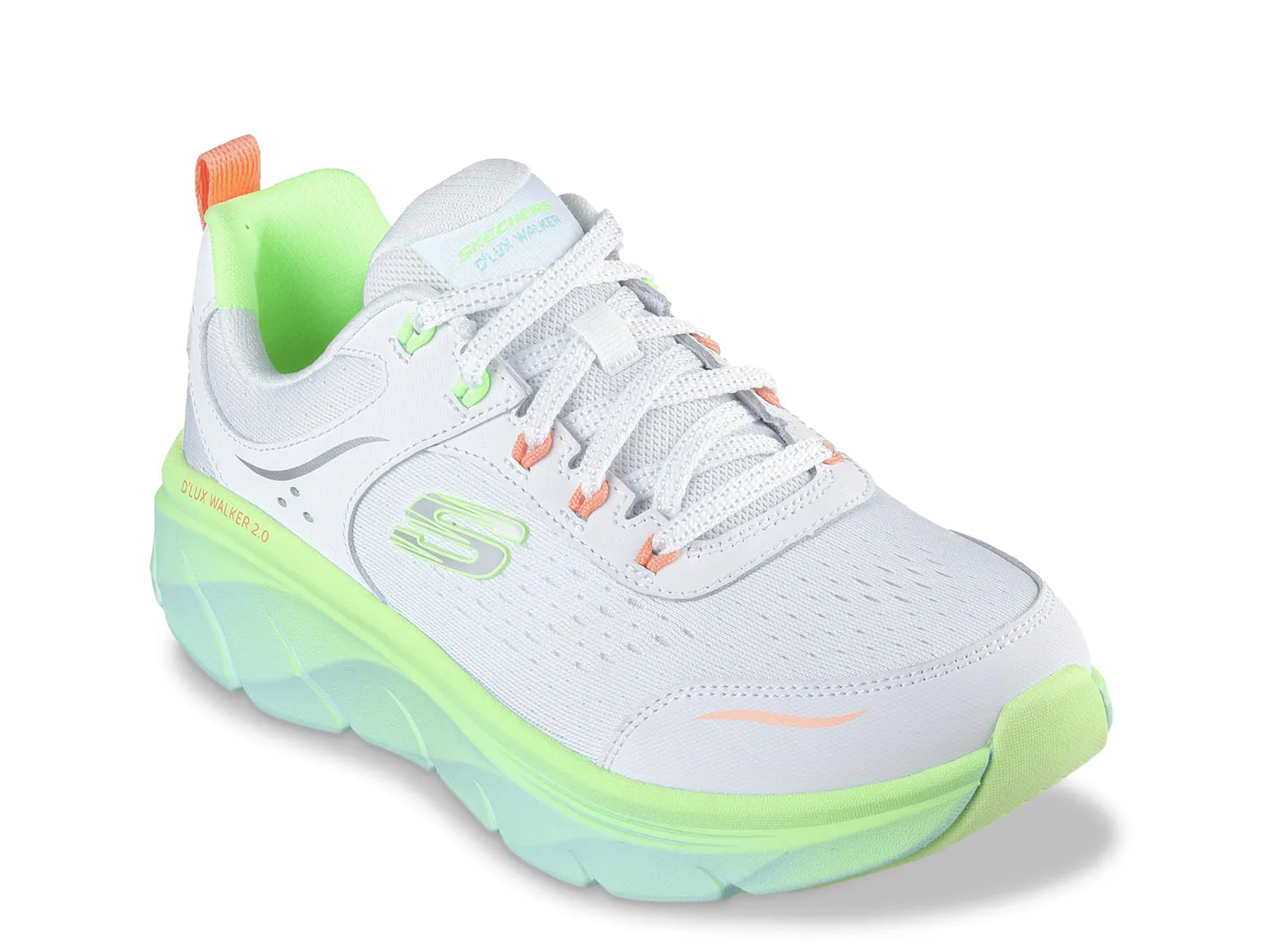 

Кроссовки Relaxed Fit: D'Lux Walker 2.0 Neon Sites Sneaker Skechers, белый/зеленый