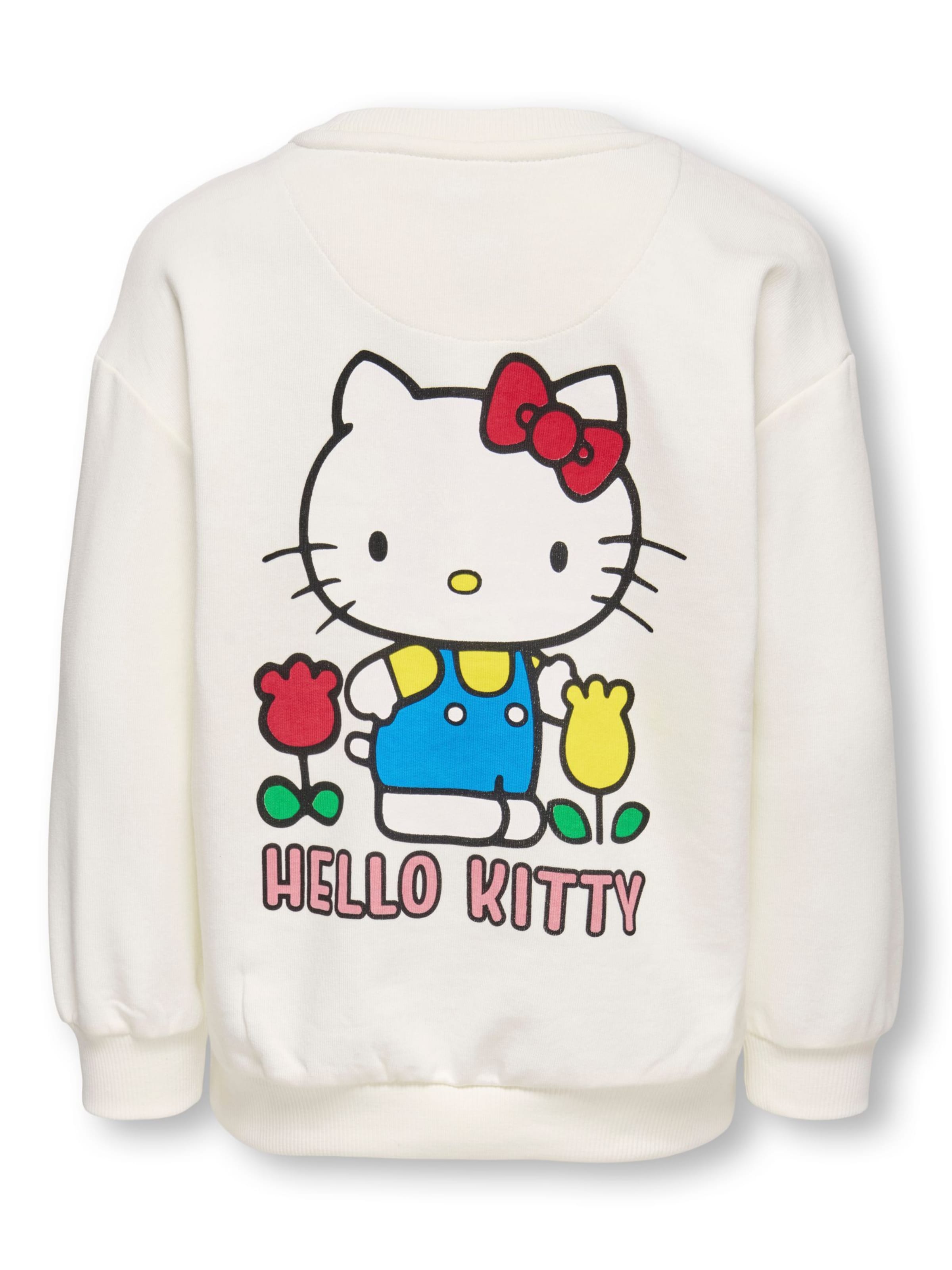 ONLY GIRLS Свитшот 'KMGKitten' в цвете Natural White — фото 2