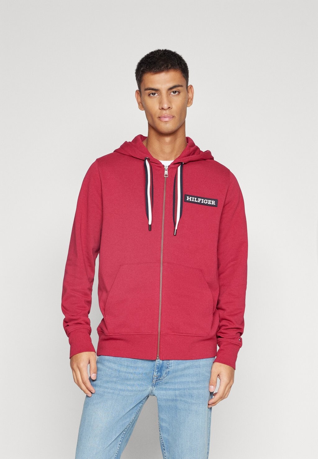 

Толстовка на молнии Global Stripe Hooded Zip Tommy Hilfiger, цвет royal berry