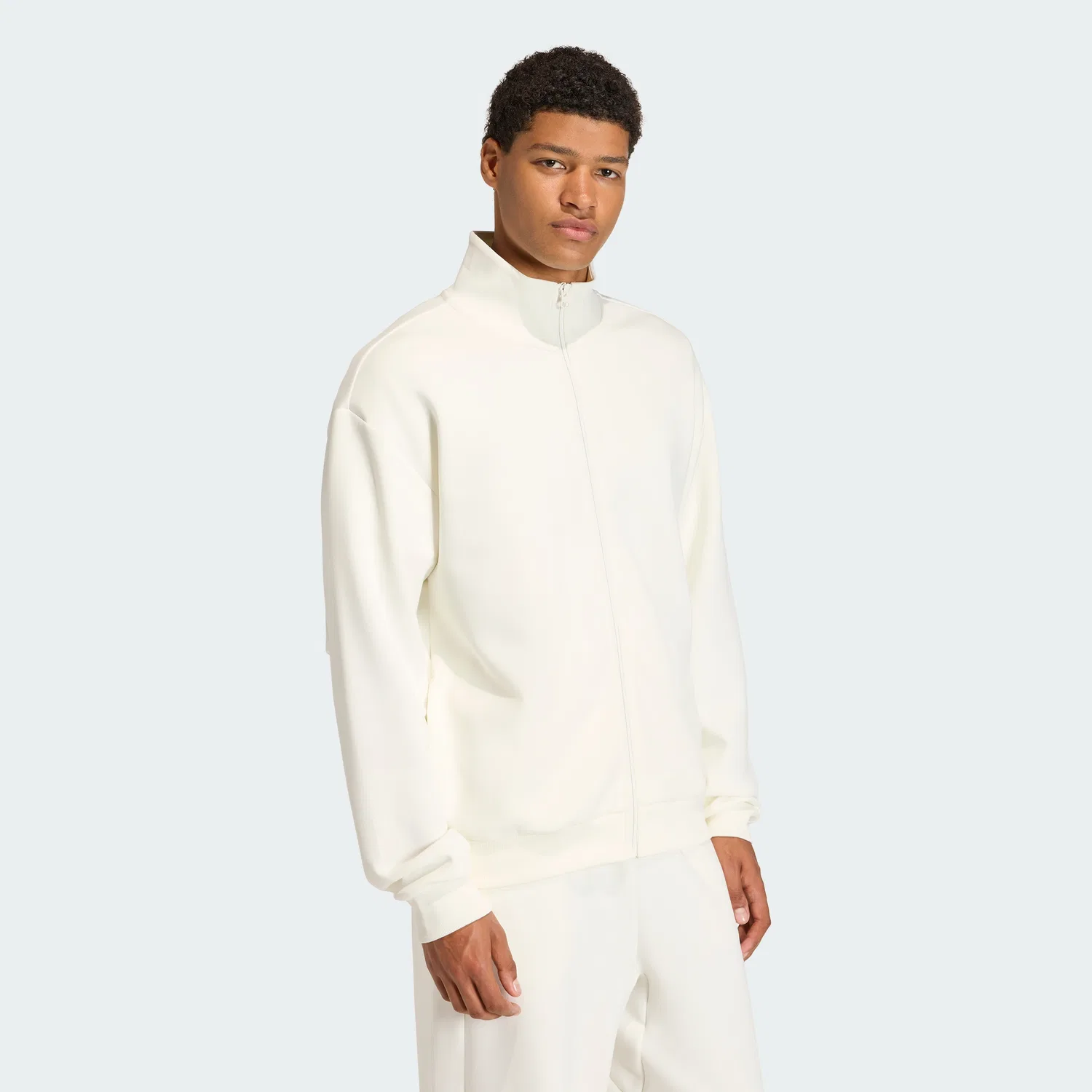 Мужская спортивная куртка Soft Luxe Track Top цвета Off White от Adidas