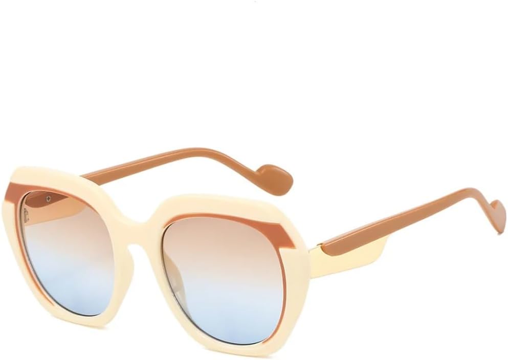 

Ретро-солнцезащитные очки с леопардовым градиентом, овальной формы, для женщин, роскошная цветная оправа, модный тренд, солнцезащитные очки для мужчин с защитой от УФ-излучения UV400 SZVVBKK, Beige Brown Blue