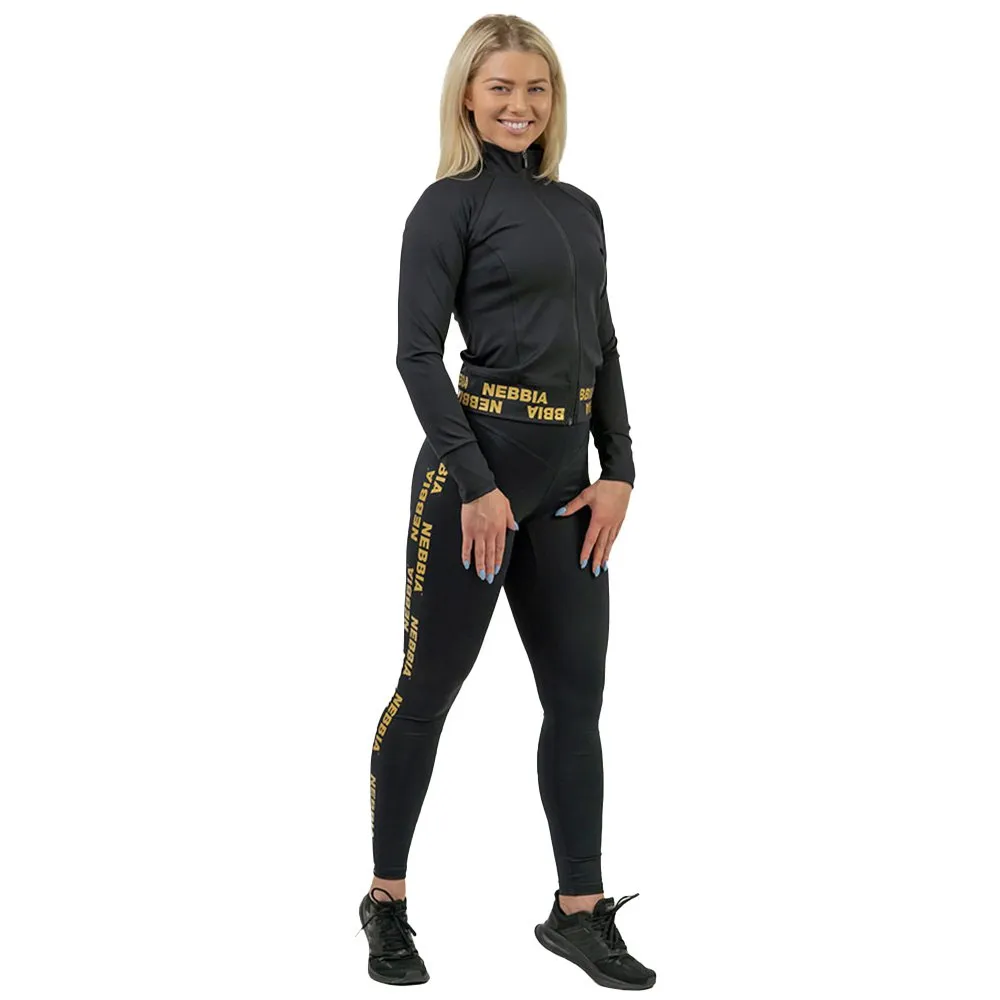 

Леггинсы Nebbia Classic Intense Iconic Gold high waist, черный