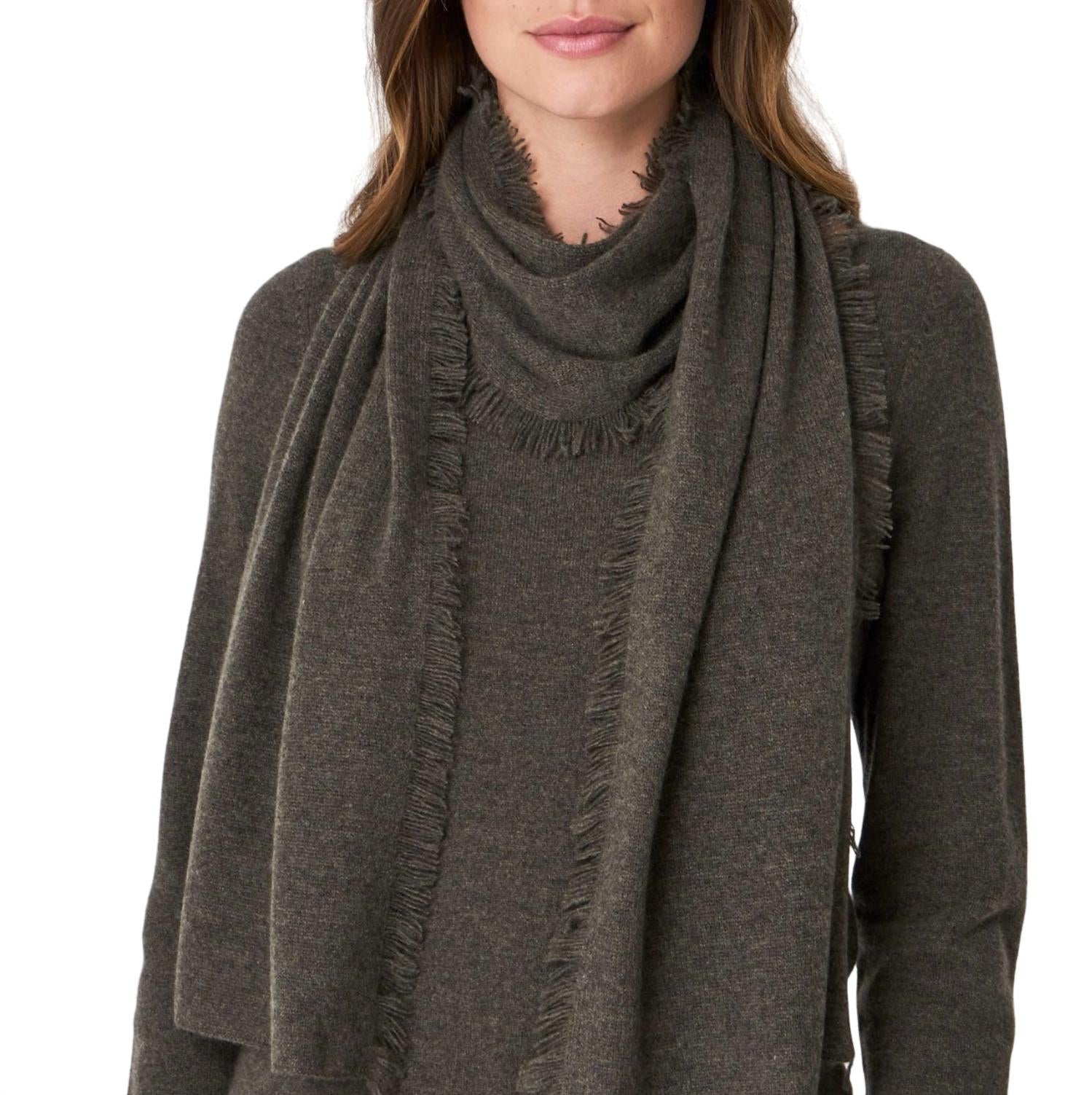 

Кашемировый шарф цвета хаки REPEAT cashmere