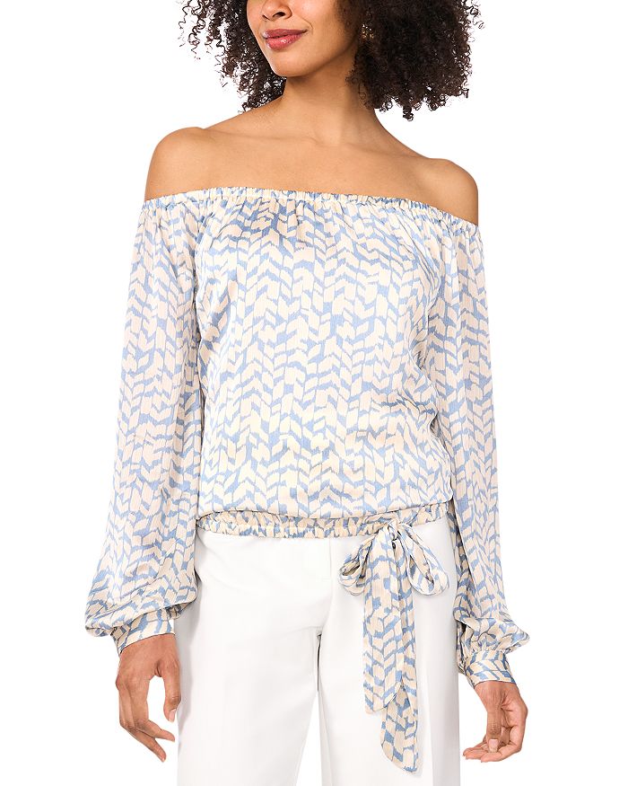 

Топ с длинным рукавом и открытыми плечами VINCE CAMUTO, синий