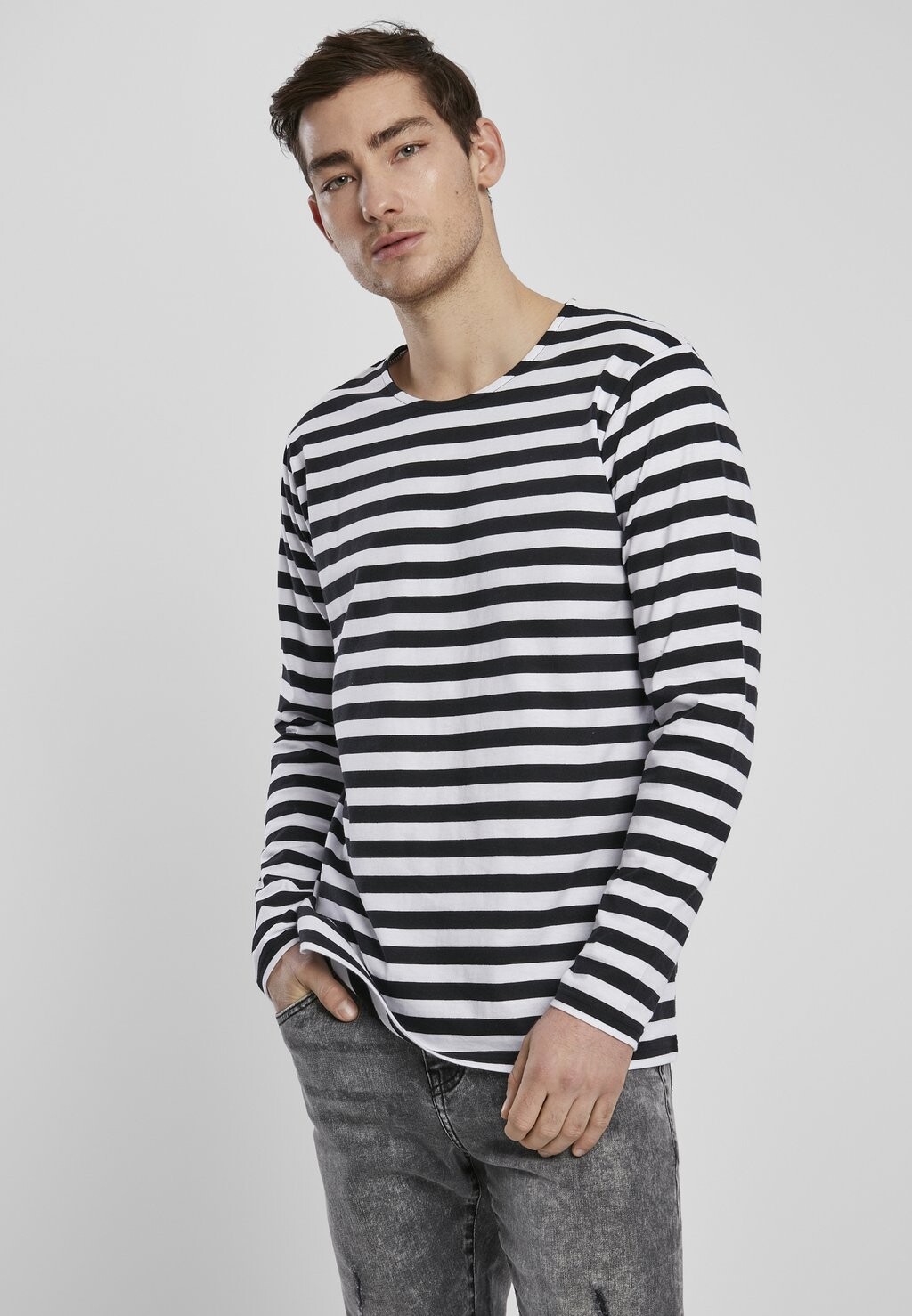

Рубашка с длинным рукавом STRIPE LS Urban Classics, цвет white/black