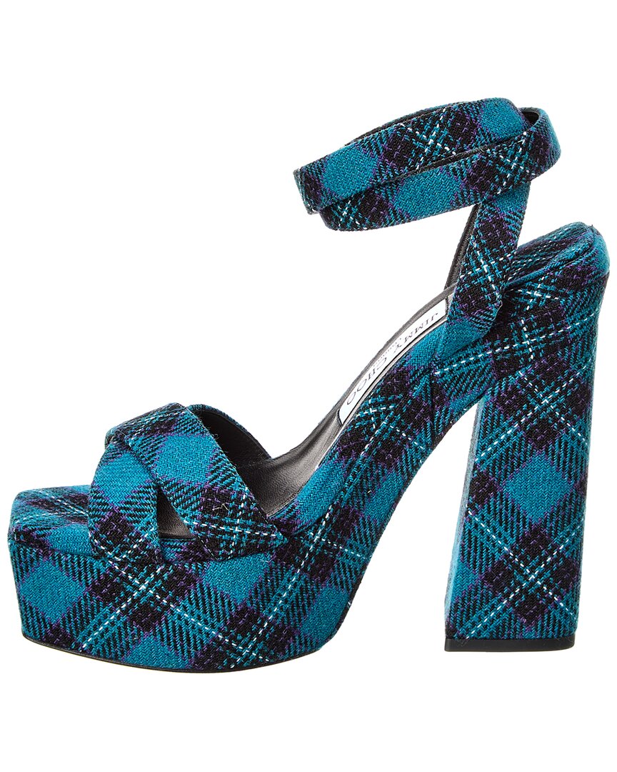 Сандалии Jimmy Choo Gaia 140 Tartan Platform, синий — фото 2