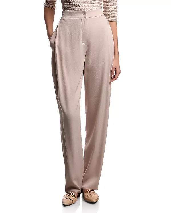 Прямые брюки из выстиранной саржи Emporio Armani, Almond