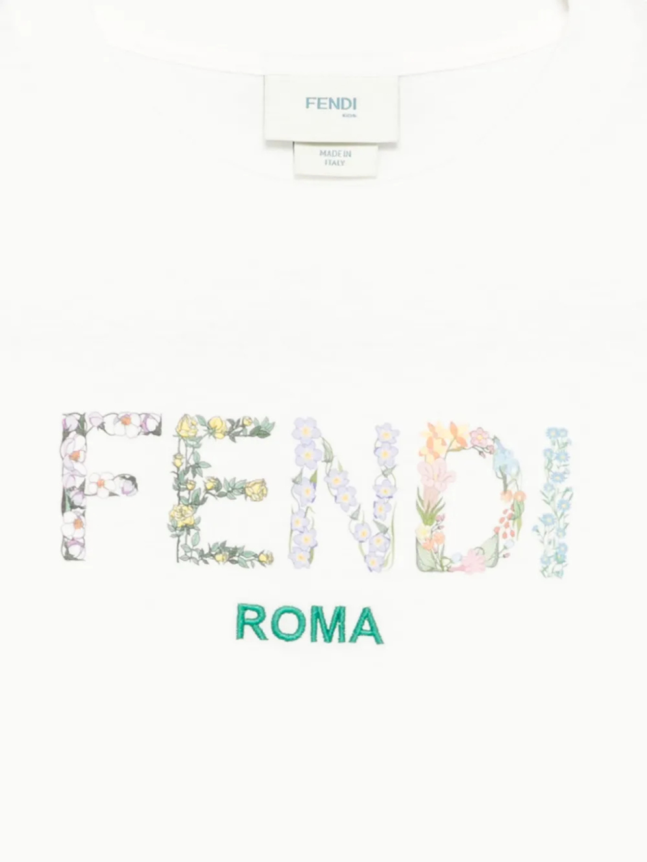 Футболка из хлопка Fendi Kids, белый — фото 3