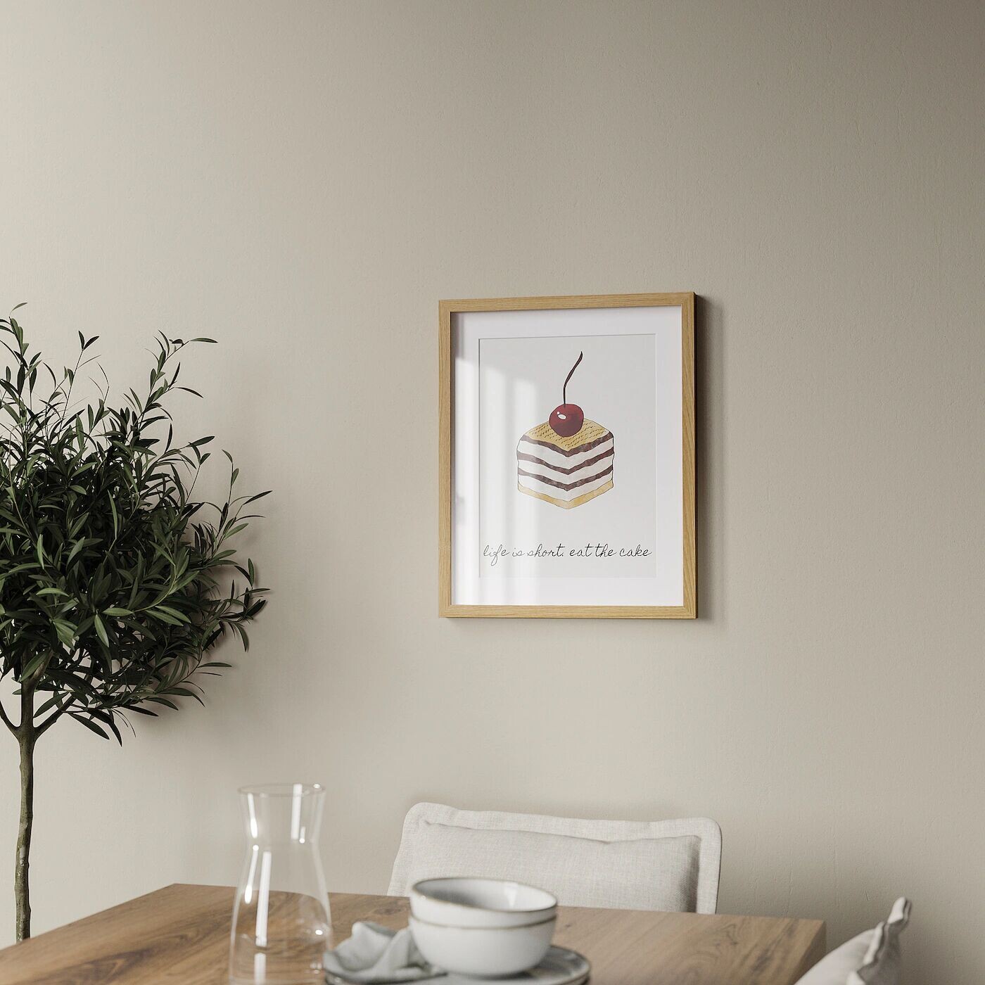 Рама под дуб, 40х50 см ,бежевый/коричневый, RÖDALM IKEA — фото 2