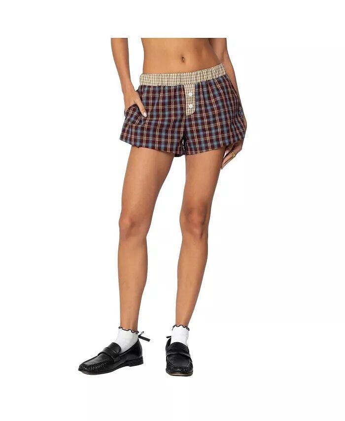 

Женские боксеры в смешанную клетку Edikted, мультиколор