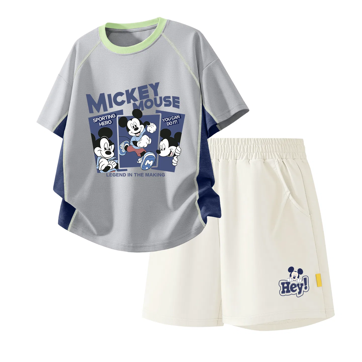 Детский спортивный костюм Casual Sportswear Two Piece Set Disney, Happy Di Gray+Hey Mickey K_Bottom Right Mist White