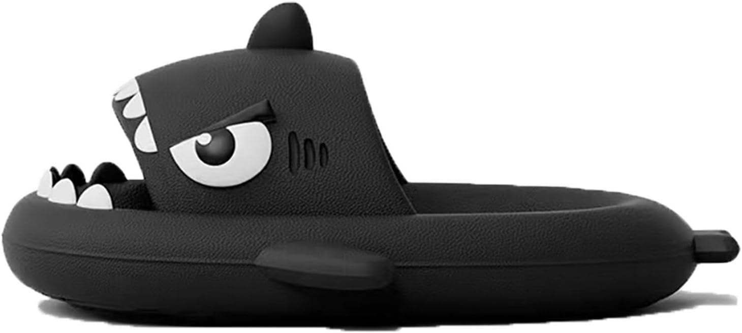 

Тапочки с большой акулой, оригинальные милые и забавные 3D тапочки с большой акулой, для мужчин и женщин, для дома и улицы Generic, черный