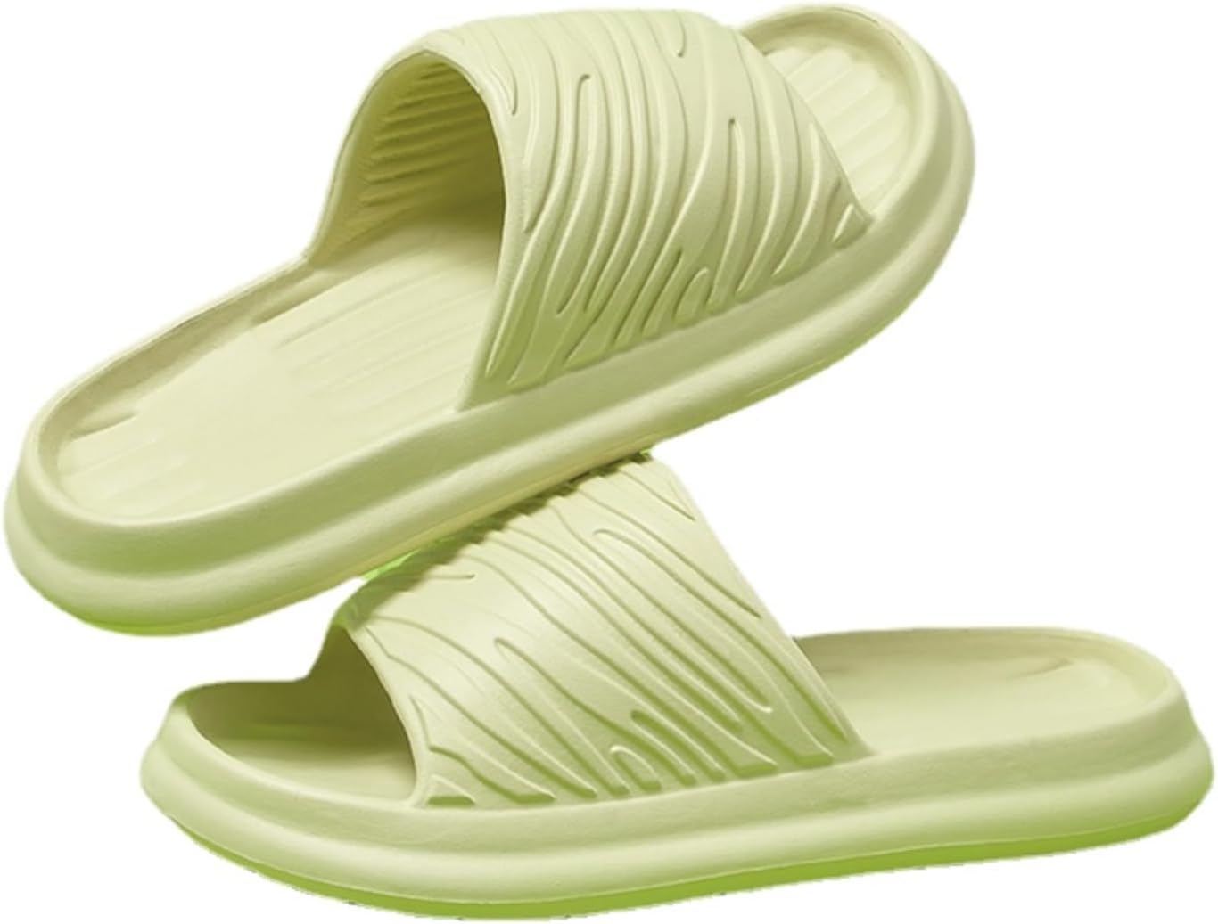 

Тапочки-подушечки для женщин и мужчин, шлепанцы, сандалии для душа, шлепанцы Cloud Slides с толстой подошвой Srdmuph, зеленый