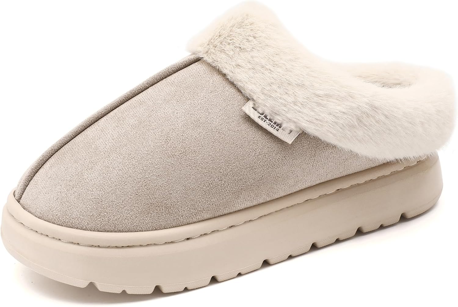 

Женские тапочки на платформе с искусственным мехом Yueerlu, бежевый