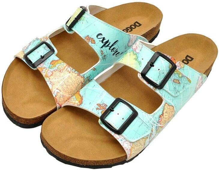 

DOGO Personalize Your Life Simon - Printed Flat Slide Сандалии - Boys' Fashion - Chic, Elegant and Casual Style - Vegan, Environmentally Friendly and Handmade