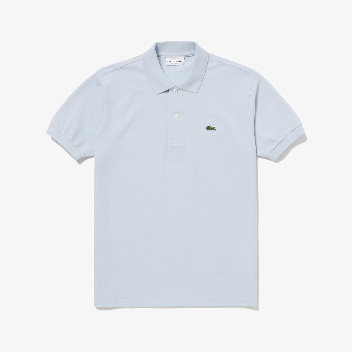 Мужская рубашка-поло LACOSTE L1264 Классическая рубашка-поло с коротким рукавом (меланжевая пряжа), светло-голубой/серый — фото 4