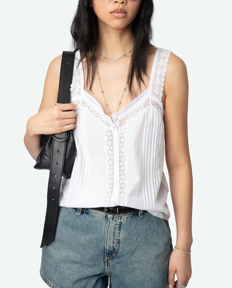 

Женская кружевная майка Celite Zadig & Voltaire, белый