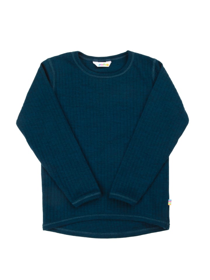 

Рубашка с длинными рукавами из мериносовой шерсти темно-бирюзового цвета Joha