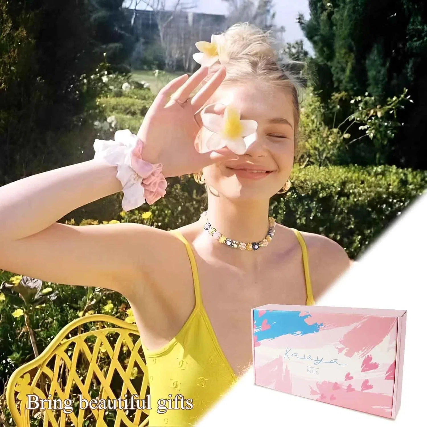 Набор из 8 пластиковых заколок для волос «Цветы Гавайи» от Kavya Kavya, Multicoloured — фото 2
