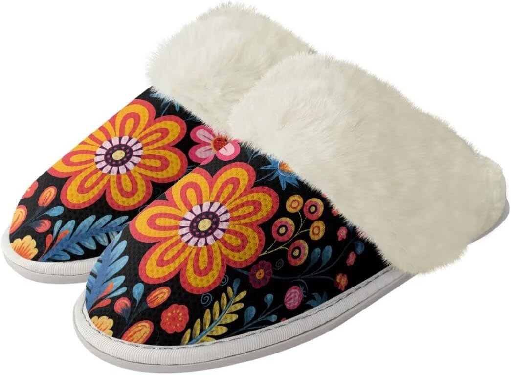 

Мягкие домашние тапочки с нескользящей подошвой для женщин и мужчин, унисекс Xixirimido, Hipple Flower