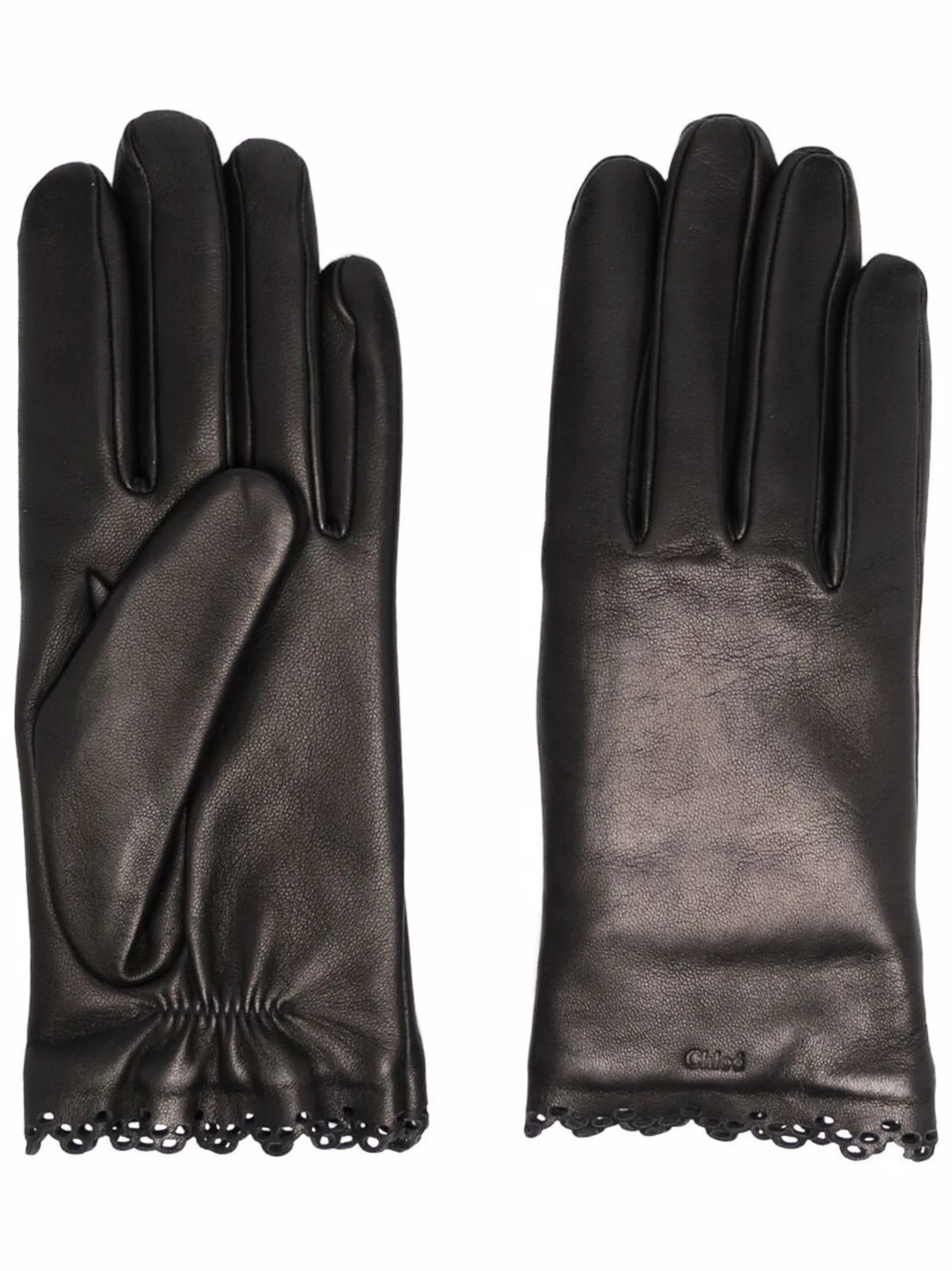 

Перчатки с английской вышивкой Chloé, черный