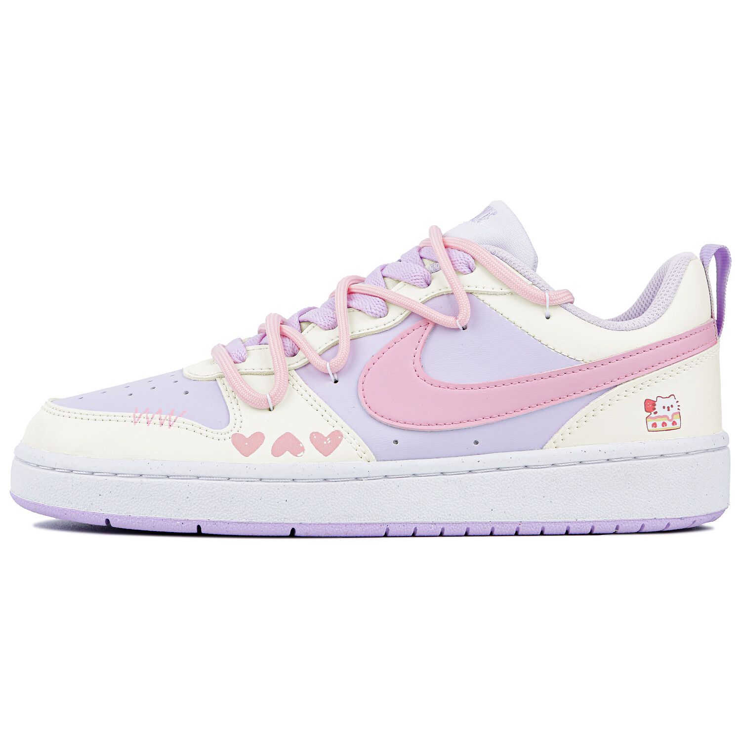 

Кроссовки Nike Court Borough Skateboarding Shoes Women's Low-top White/purple/pink, белый