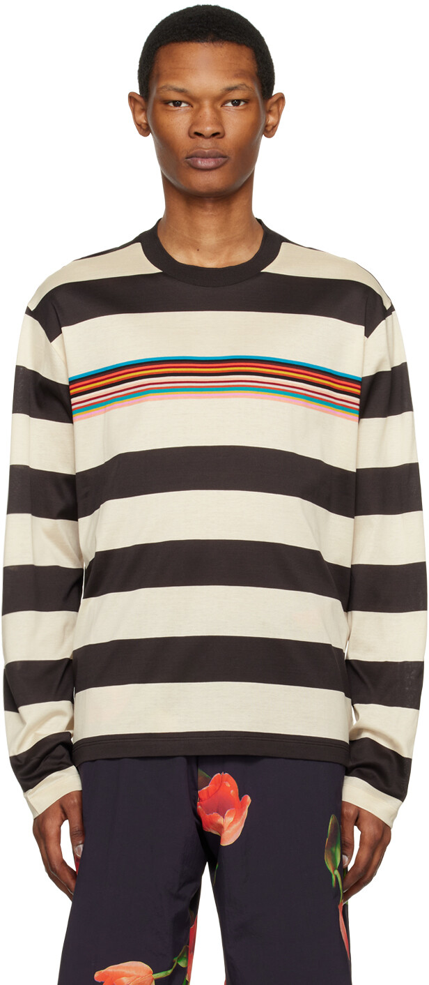 

Футболка с длинным рукавом Off-White & Brown Paul Smith Edition Pop Trading Company