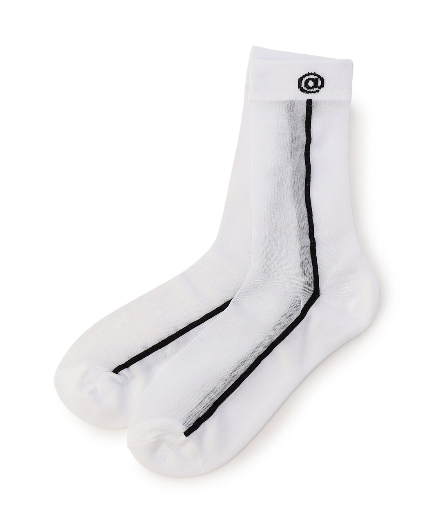 Прозрачные носки с вертикальной линией Algy, Off white