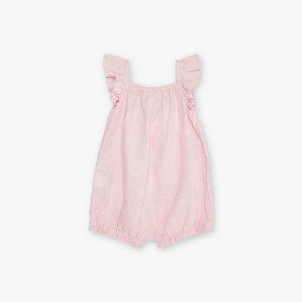 

Льняной ромпер с оборками на бретелях 4 месяца-3 года H&M Adorables, розовый