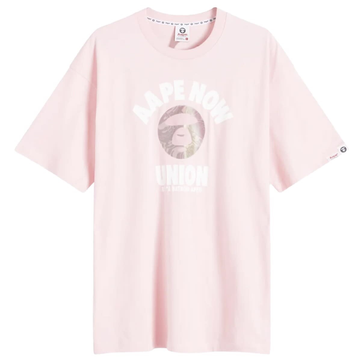 

Футболка Aape Union Moonface T-Shirt, цвет Light Pink