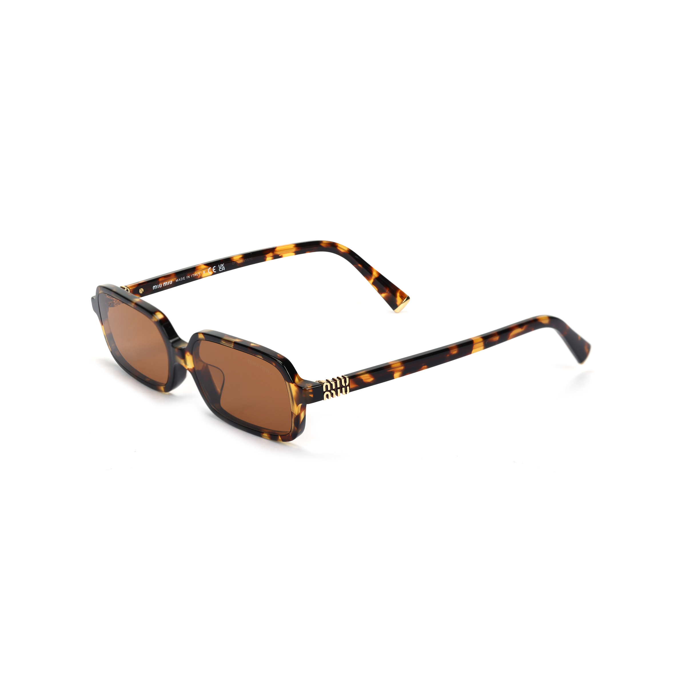 

MIU MIU Прямоугольные солнцезащитные очки, Tortoiseshell