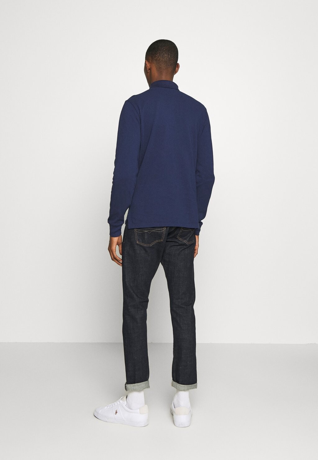Рубашка-поло SLIM LONG SLEEVE Polo Ralph Lauren, темно-синий Ньюпорт — фото 3